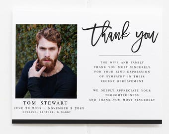 greenery funeral acknowledgement card template sympathy etsy funeral cards