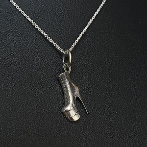 Stiletto heels small pendant necklace, sexy charm on chain, foot fetish, dominatrix, stripper boot, dark feminine power