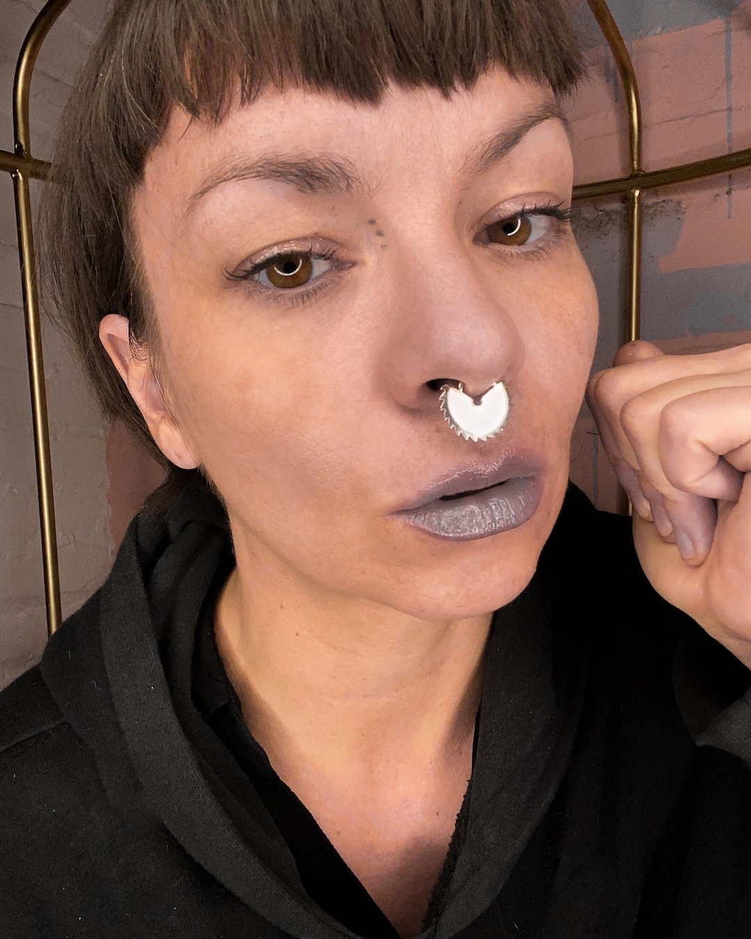 Nose Rings Post Saw Septum Ring, Mad Max, Industrial Nose Ring, Post Apocalyptic, Blade ...