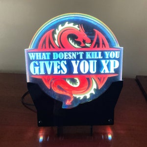 D&D Gift Dungeons and Dragons Gift DnD Table Top Sign DnD Light Dragon Art DnD Decoration Dungeon Master Gift Fantasy DnD Present Custom Art