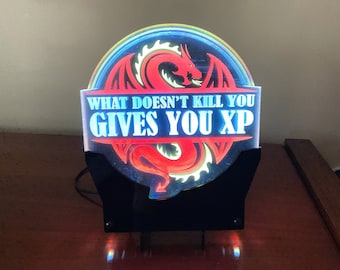 D&D Gift Dungeons and Dragons Gift DnD Table Top Sign DnD Light Dragon Art DnD Decoration Dungeon Master Gift Fantasy DnD Present Custom Art