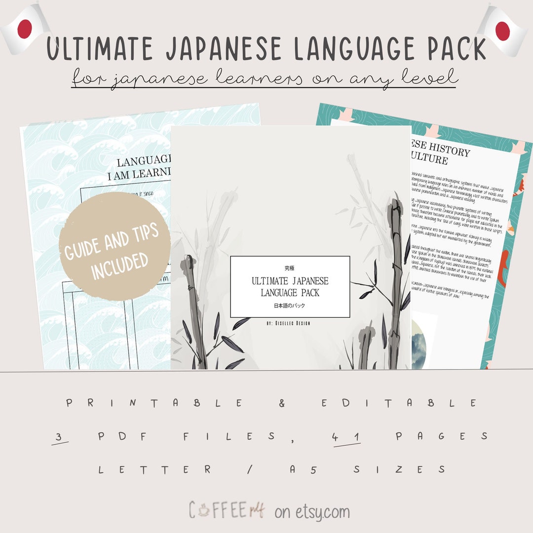 Ultimate Japanese Language Pack // Printable in Letter and A5 Size // Language Printable Tracker ...