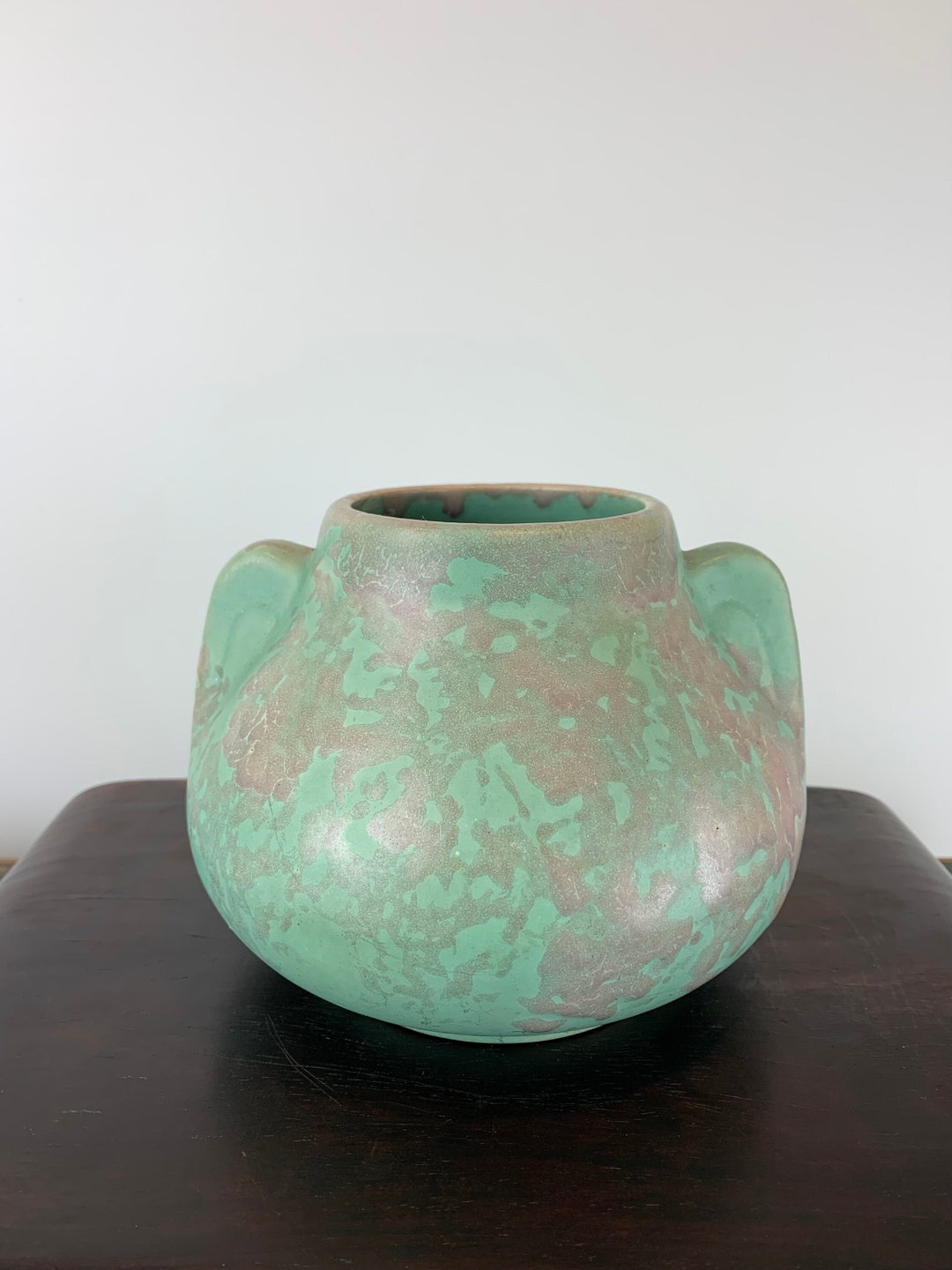 Brush Mccoy Vase, Art Pottery Fawn 716, Matte Green Mottled Vellum