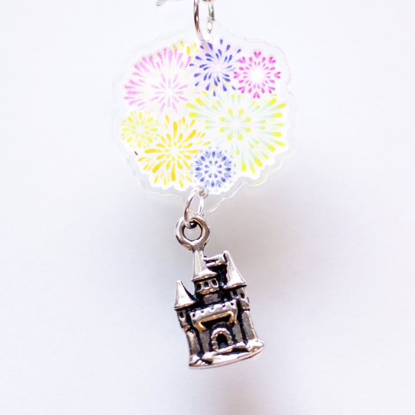 Magical Castle TN Charm Necklace Charm Bracelet Princesscore Fairytale Jewelry Fantasy Jewelry Chunky Planner Fireworks Castle