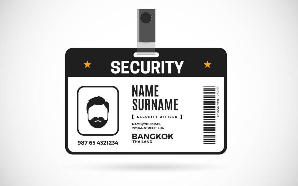 Custom Security Guard ID Badge Etsy