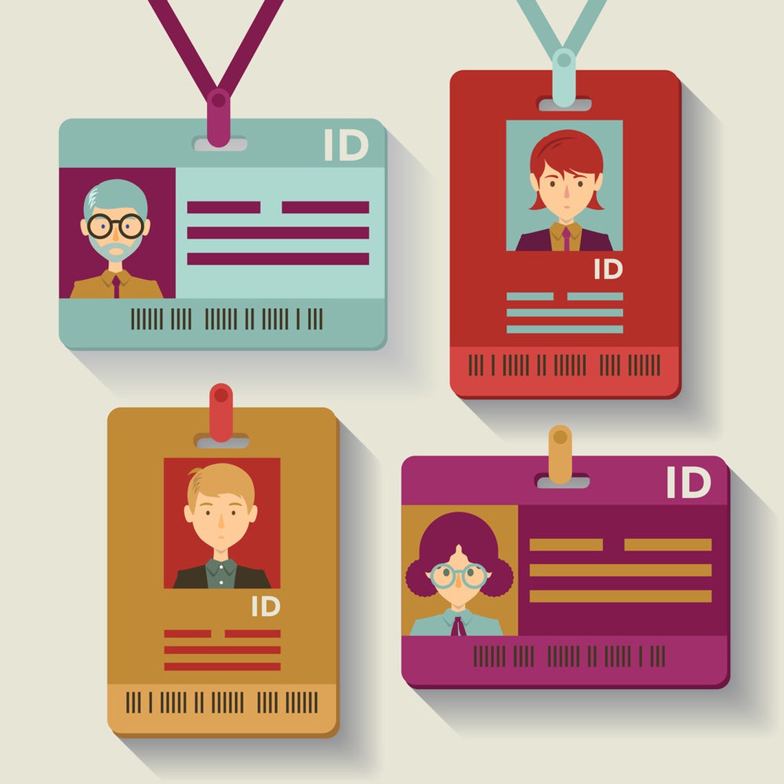 10 Badges de ID employé en plastique sur mesure Personnel ID Etsy