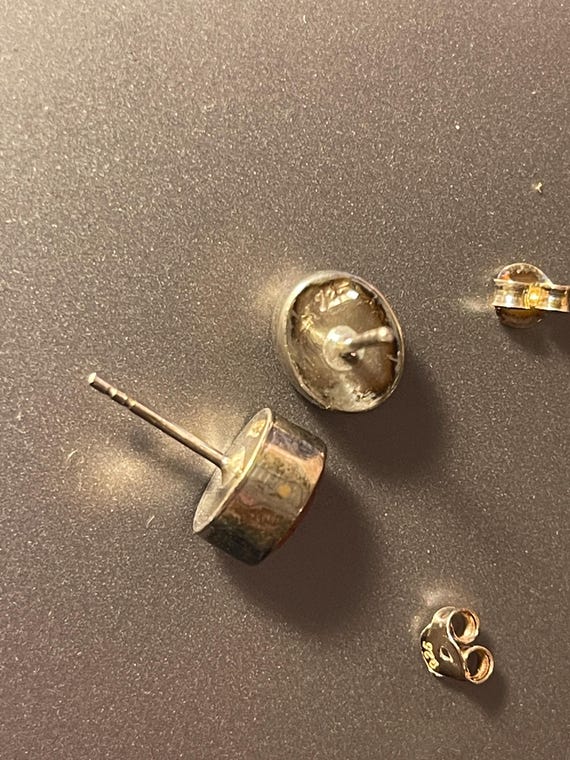 Carnelian Stud Earrings, Solid Sterling Silver, B… - image 3