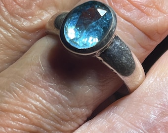 Brilliant Facettierte Blautopas In Solid Sterling Silber Größe 8 Dezember Birthstone