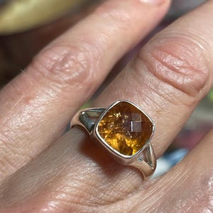 Imperial Topaz, Genuine Brilliant Imperial Topaz Stone, Faceted, Solid Sterling Silver, Size 6, Exquisite, Rare, November Birthstone