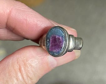 Vintage Ruby Kyanite Sterling Silver Ring, Size 7
