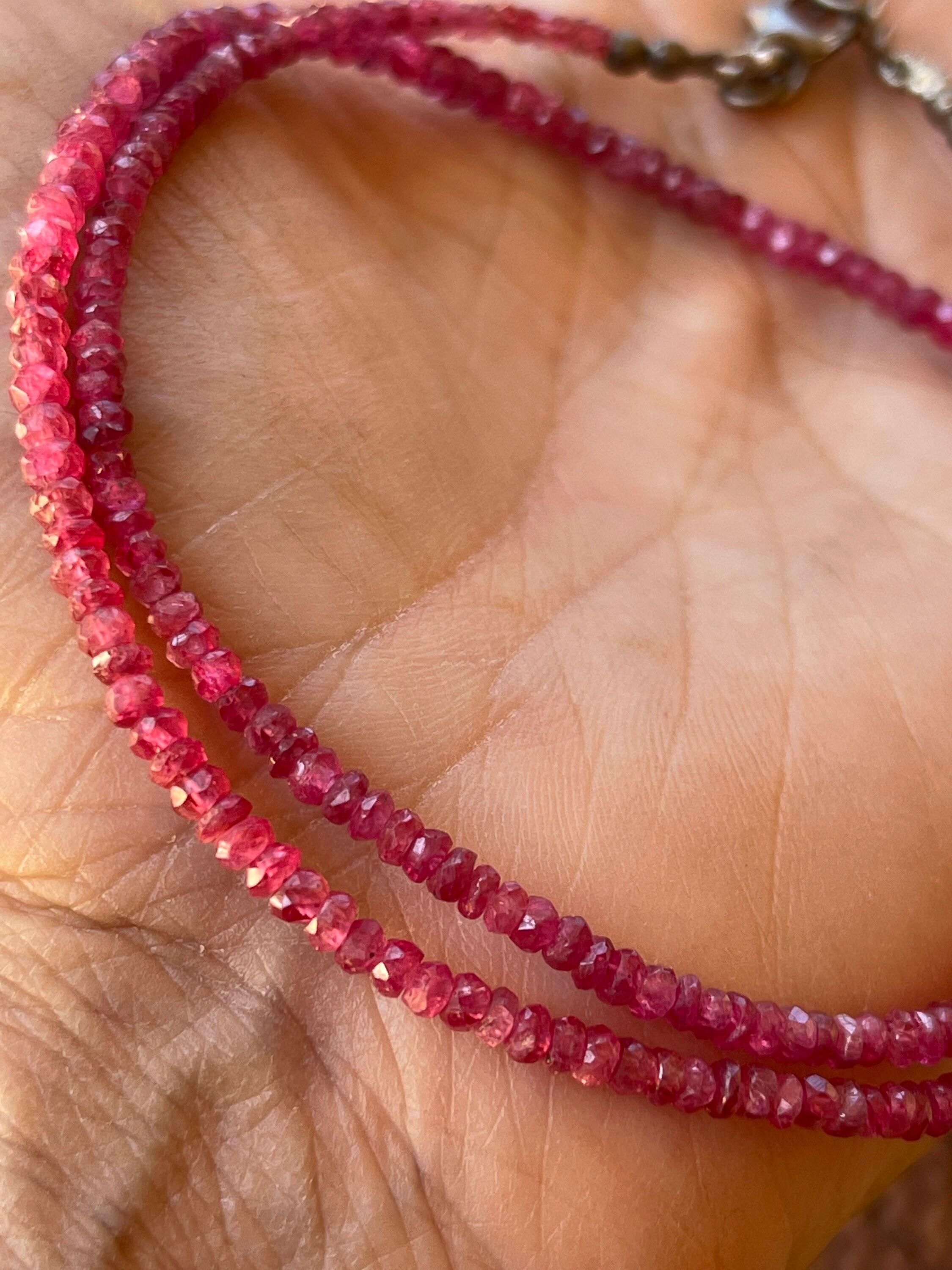 Collana Con Perline Di Rubino E Corindone Sfaccettato: Gioielli Con Pietre Preziose Fatti A Mano - Italia