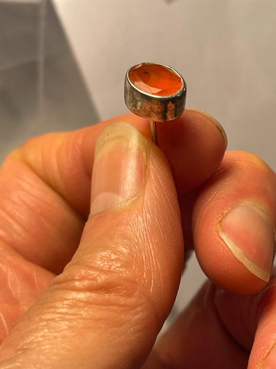 Carnelian Stud Earrings, Solid Sterling Silver, B… - image 5