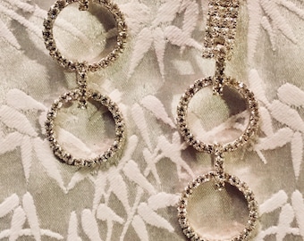 Big Rhinestone Dangle Ear Clips