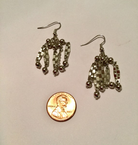 Silver Spangle Dangle Earrings - image 3