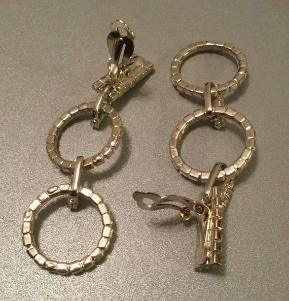 Big Rhinestone Dangle Ear Clips - image 3