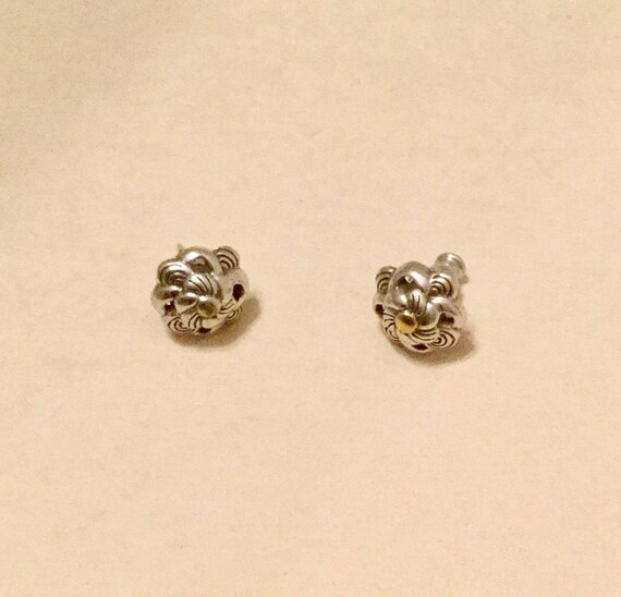 Silver Flower Post Earrings - image 2