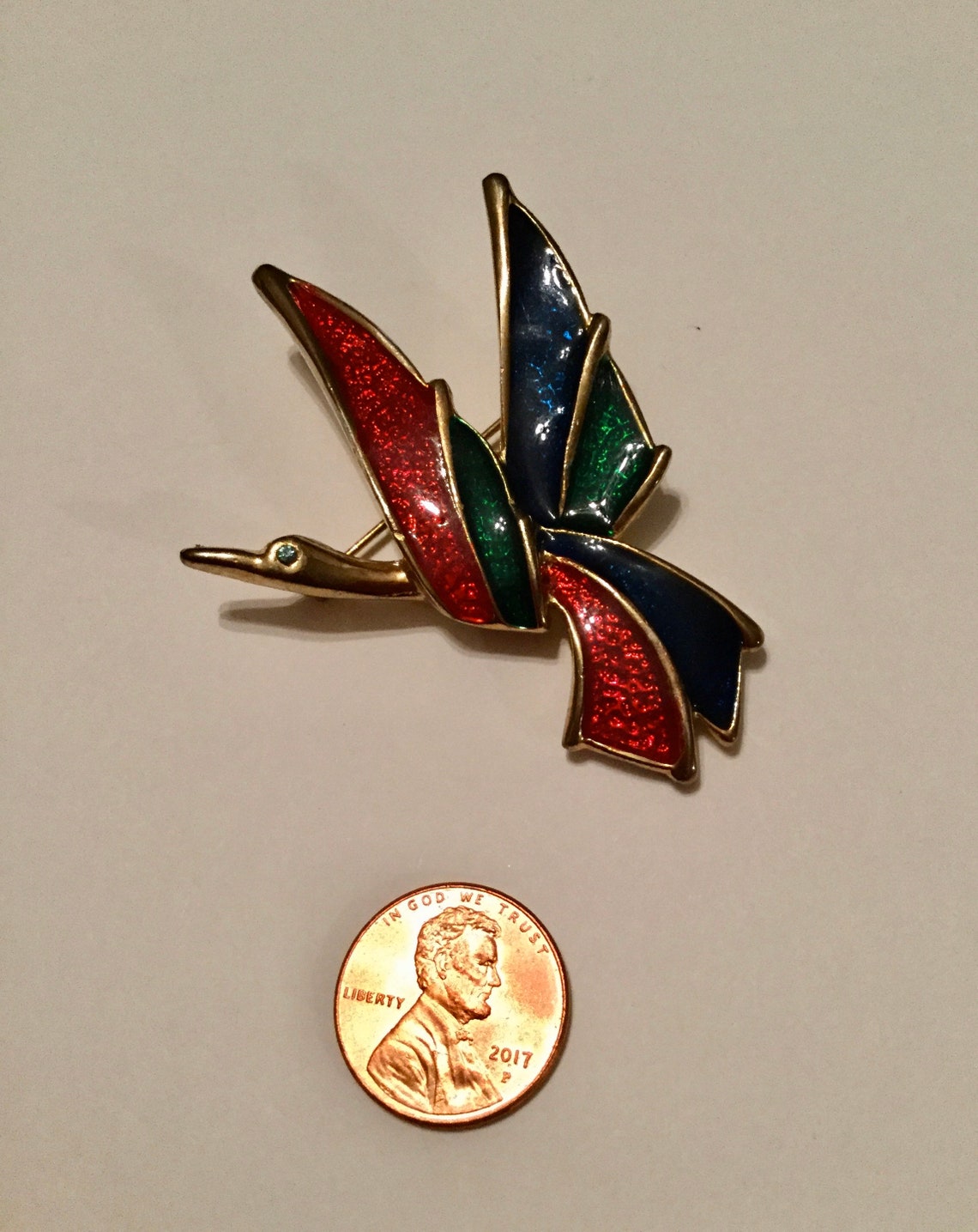 Enamel Crane Pin Etsy