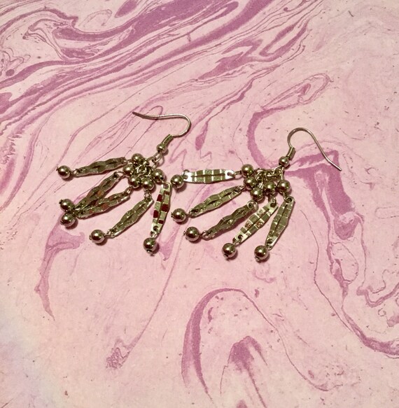 Silver Spangle Dangle Earrings - image 1