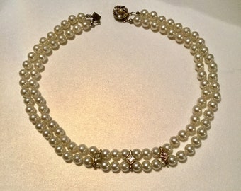 Pearls and Rhinestones Choker