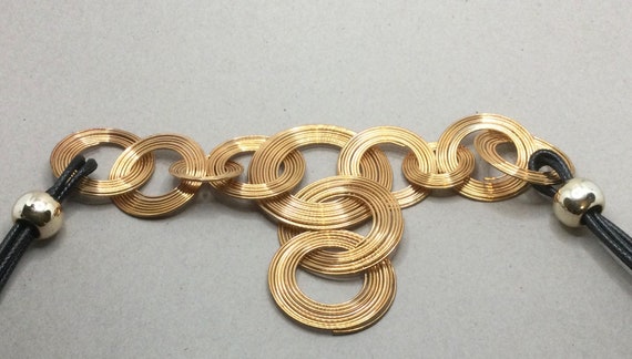 Copper Circle Statement Necklace - image 2