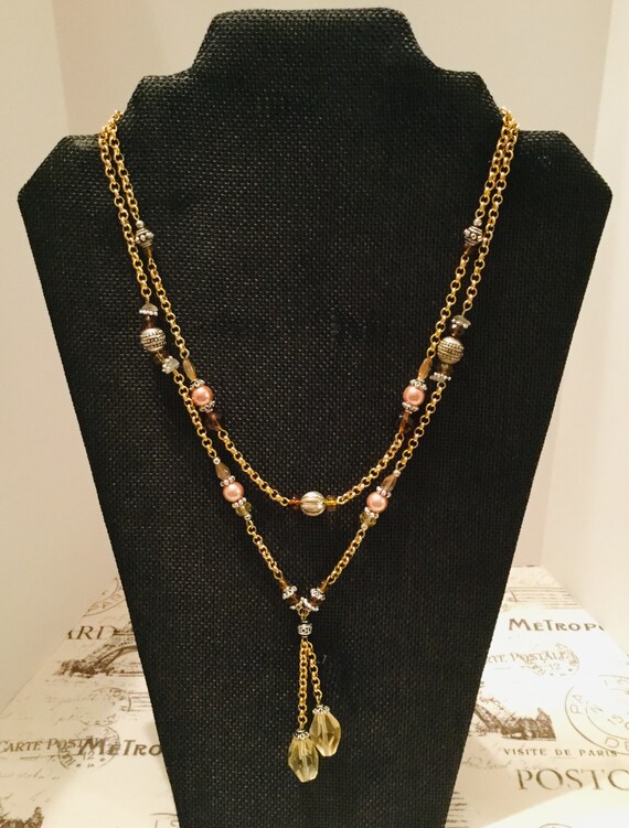Two Strand Avon Beaded Necklace - image 2