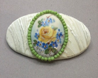 Rose Cameo Barrette