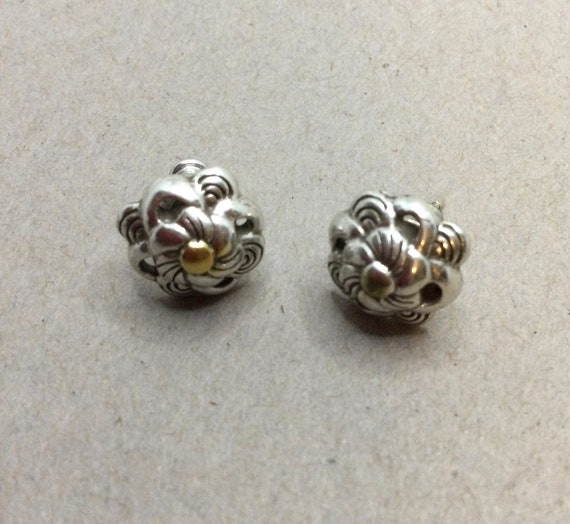 Silver Flower Post Earrings - image 1