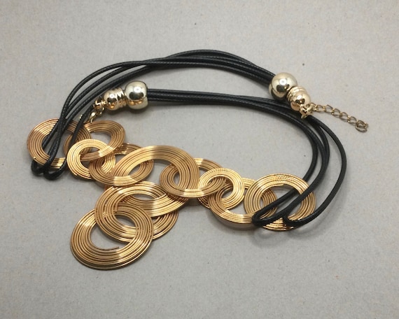 Copper Circle Statement Necklace - image 5