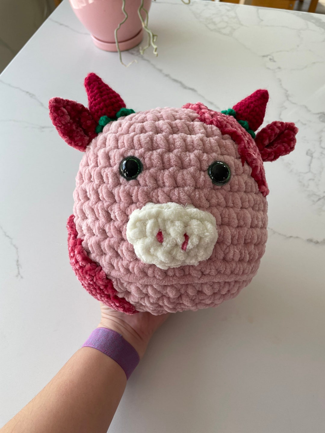 Strawberry Cow Plush Strawberry Cow Pillow Pet Pillow Etsy