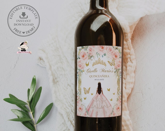 Princess Round Label EDITABLE TEMPLATE 2
