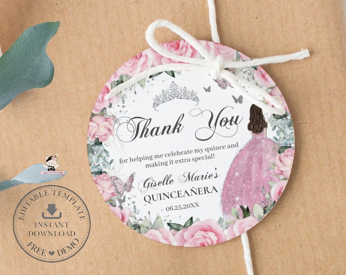 Princess Round Label EDITABLE TEMPLATE 2