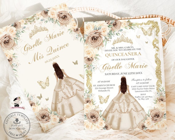 white christmas dresses Ladivine 15712 Long Quinceanera Dress Champagne / Small main image 1