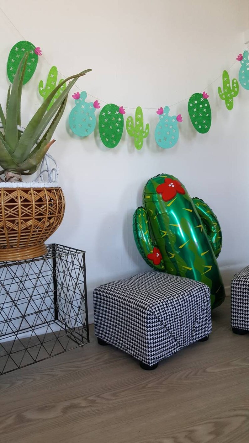 aluminium foil cactus balloon 30 inches Felt Cactus Garland Banner