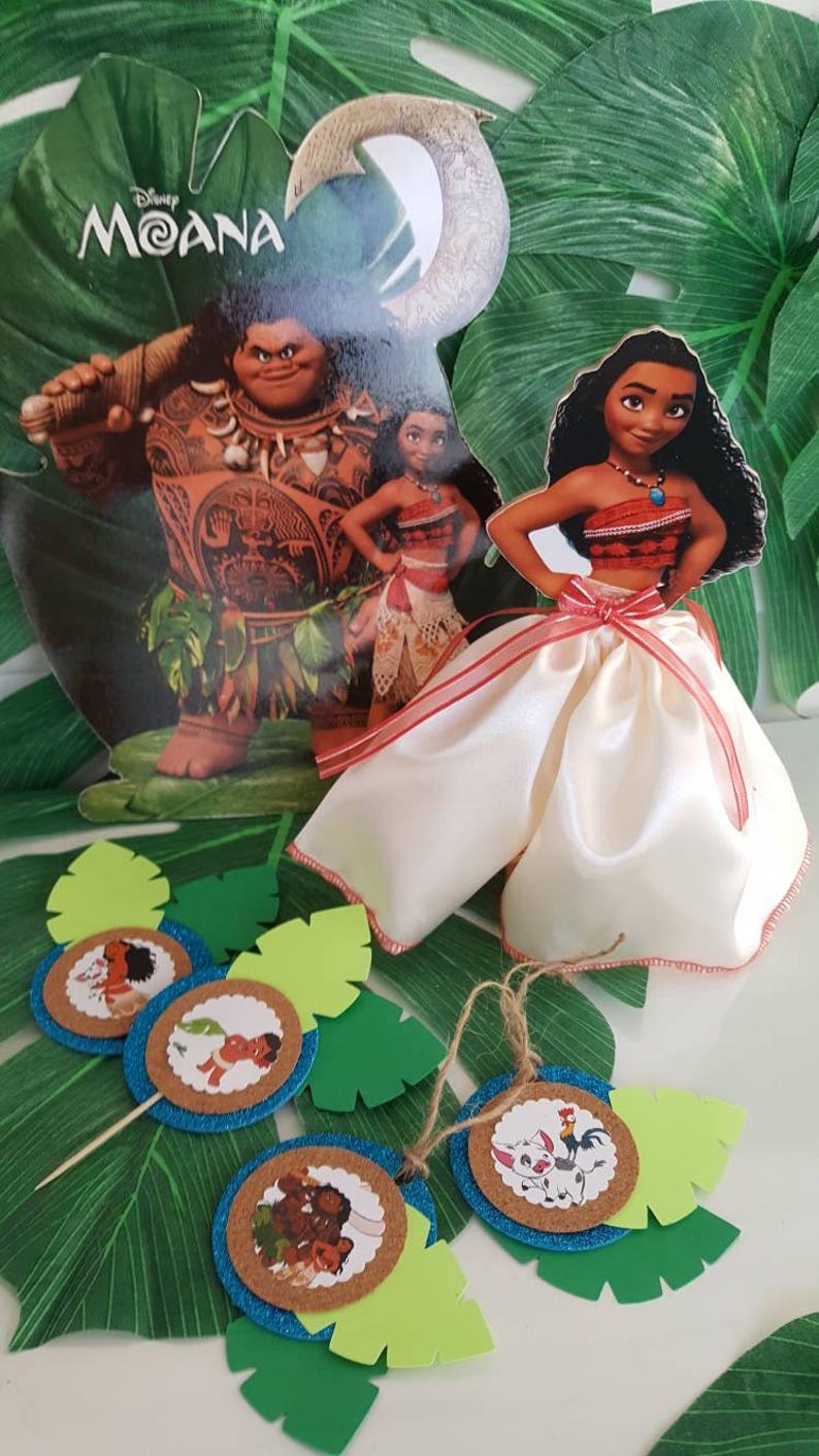 Moana tags set of 12 pcs Moana party decor Moana cupcakes toppers
