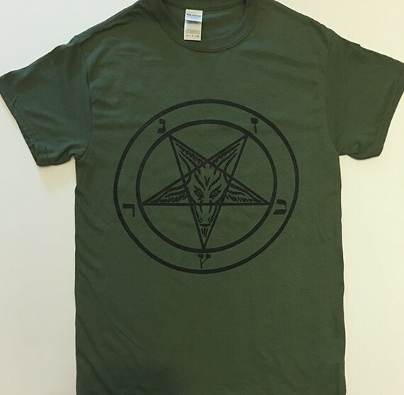 Pentagram Military Green T Shirt Black 