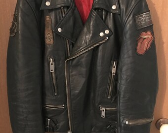 Vintage Motorcycle Jacket Mens with Vintage patches.