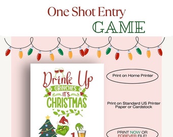 One Shot Entry Fee Grinch Christmas Party Game