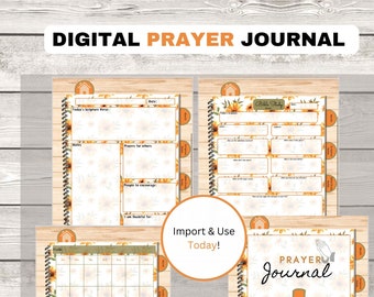 Prayer Journal Bible Study Scripture Notes Digital Monthly Planner With Tabs