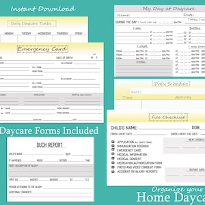 Home Daycare Forms Kit: Incident Report, Schedule, Checklist (PDF Download)