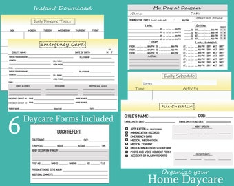 Home daycare forms, Blank Incident Report, Ouch Report, My Day At Daycare, Childcare Printable Forms, Daycare Organizing, Attendance