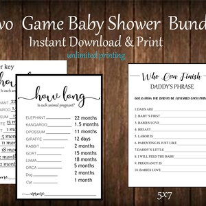 Printable Baby Shower Games, Neutral Games, How Long, Who Can Finish Daddy’s Phrase