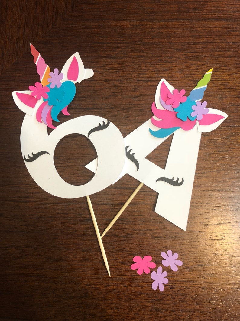 unicorn cup cake topper etsy