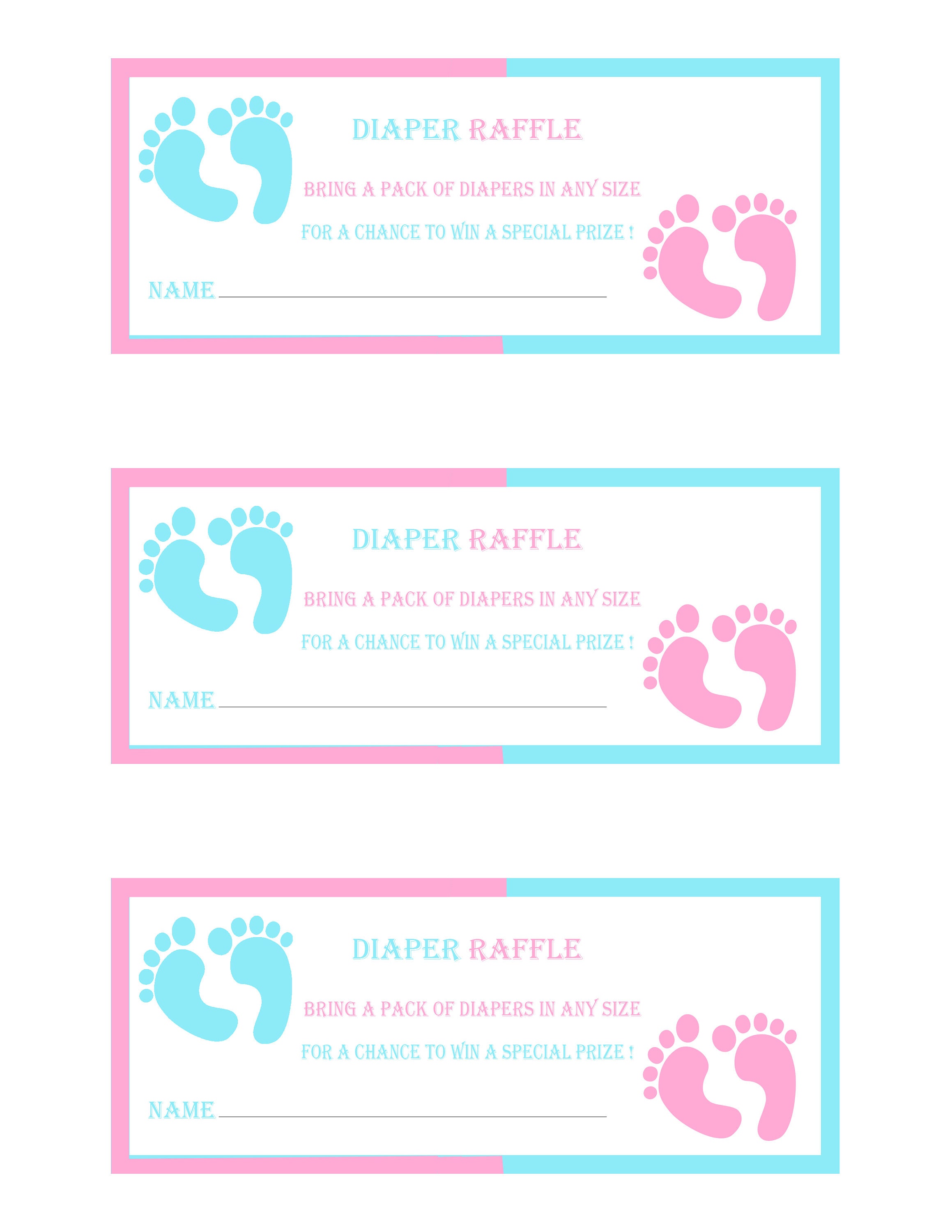 Gender Reveal Party Invitation, Diaper Raffle Tickets - Etsy