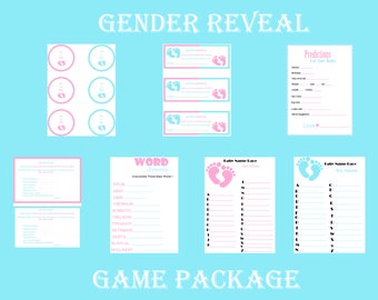 Gender Reveal Party Games Package With Six Games