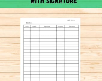 Printable Employee Sign-In Sheet: Daily Attendance Tracker (Digital Download)