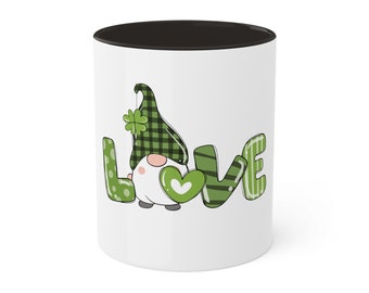 Gnome love coffee mug, tea mug, St. Patrick’s Day