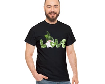 St. Patricks Day T-shirt Gnome Four Leaf Clover