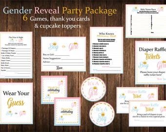 Gender Reveal Party Games Package With 6 Games