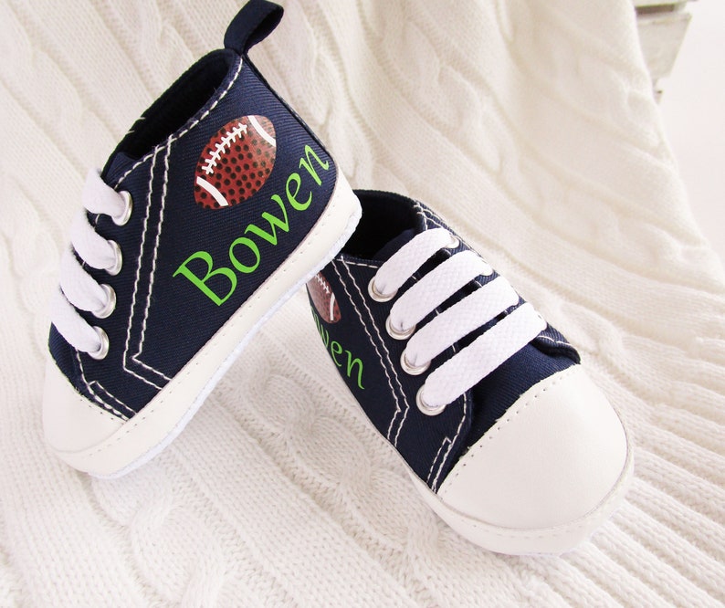 Personalized Baby Boy Shoes Game Day Shoes Football Etsy