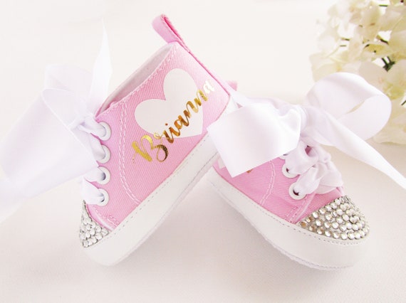 Converse Pink White Baby Infant Girl Crib Shoes New Born All Sizes | eBay Converse Pink White Baby Infant Girl Crib Shoes New Born All Sizes | eBay